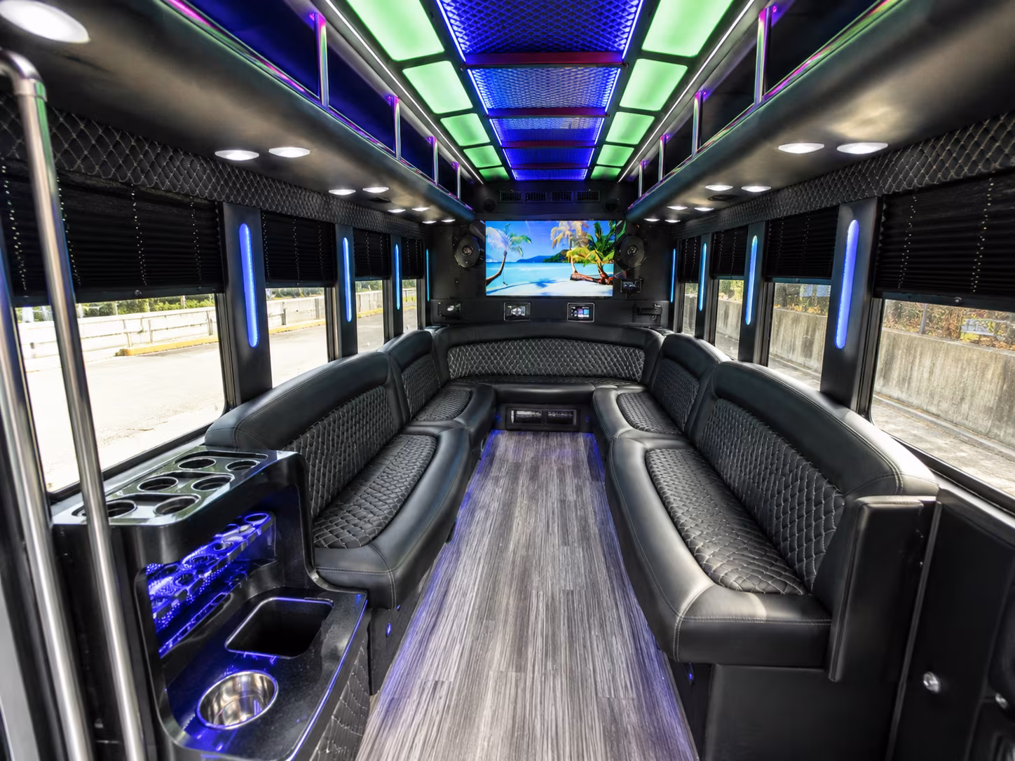citrus heights 18 passenger party bus inside