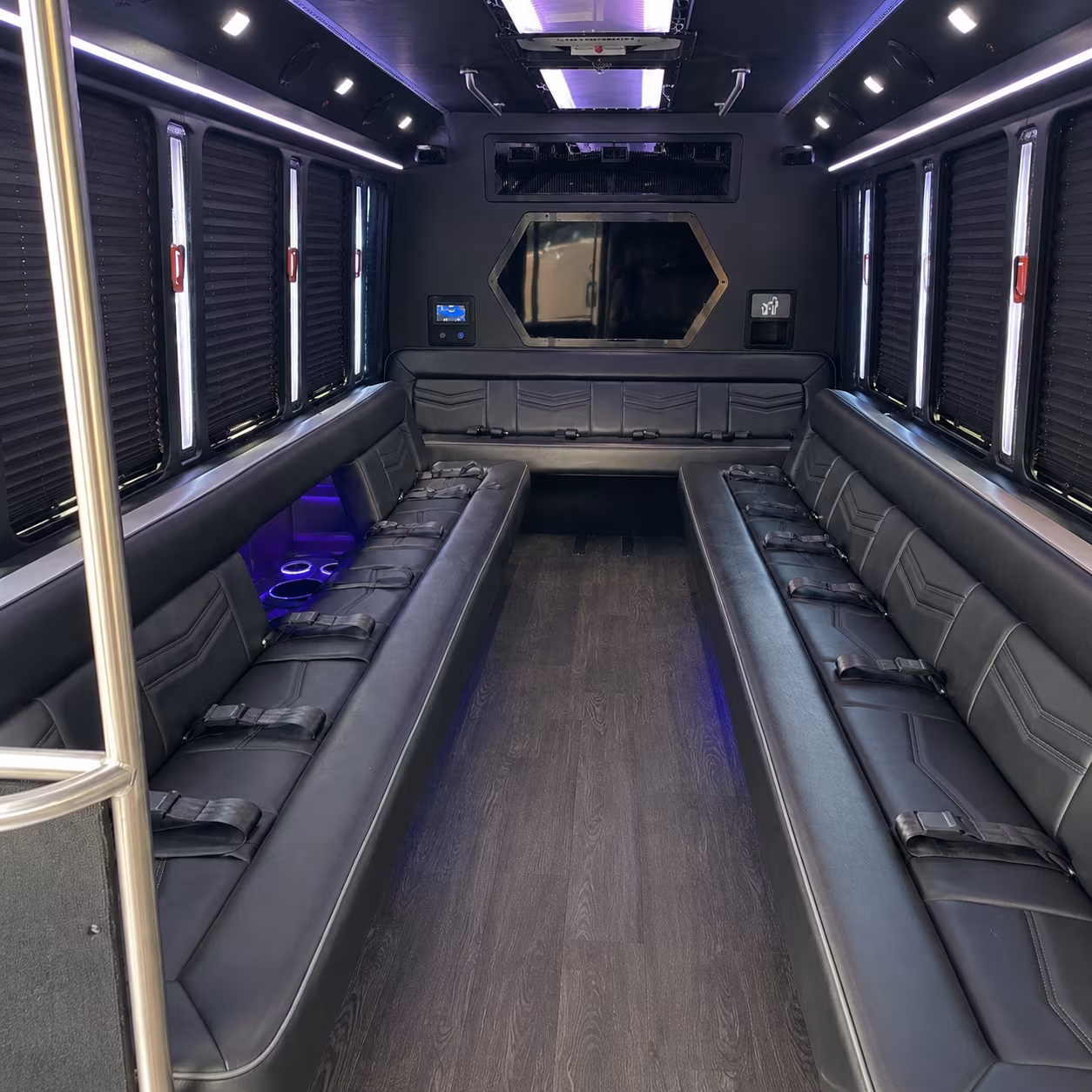 citrus heights 18 passenger party bus interior